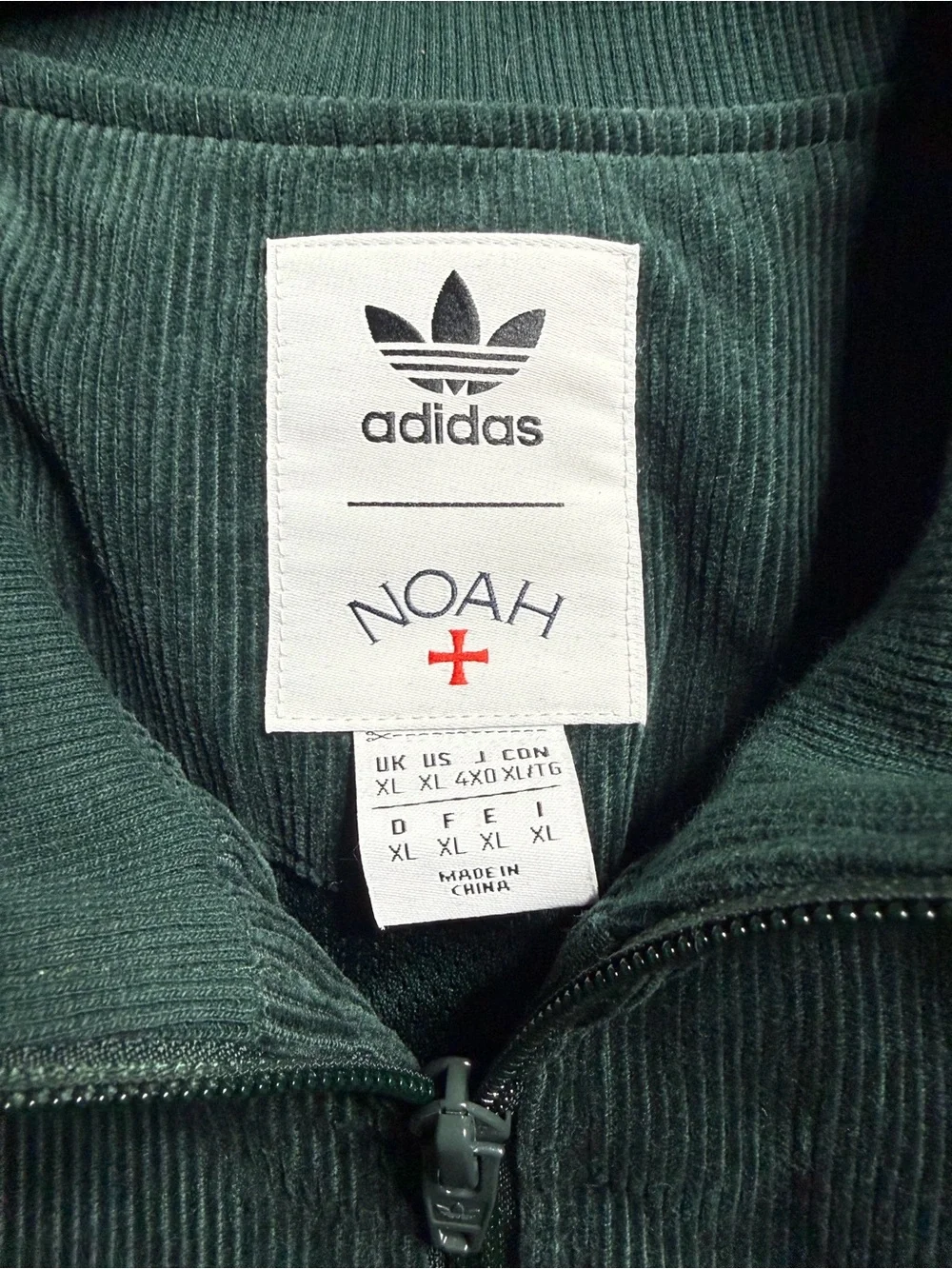 Adidas Originals x NOAH Corduroy Green Jacket Men's Size XL